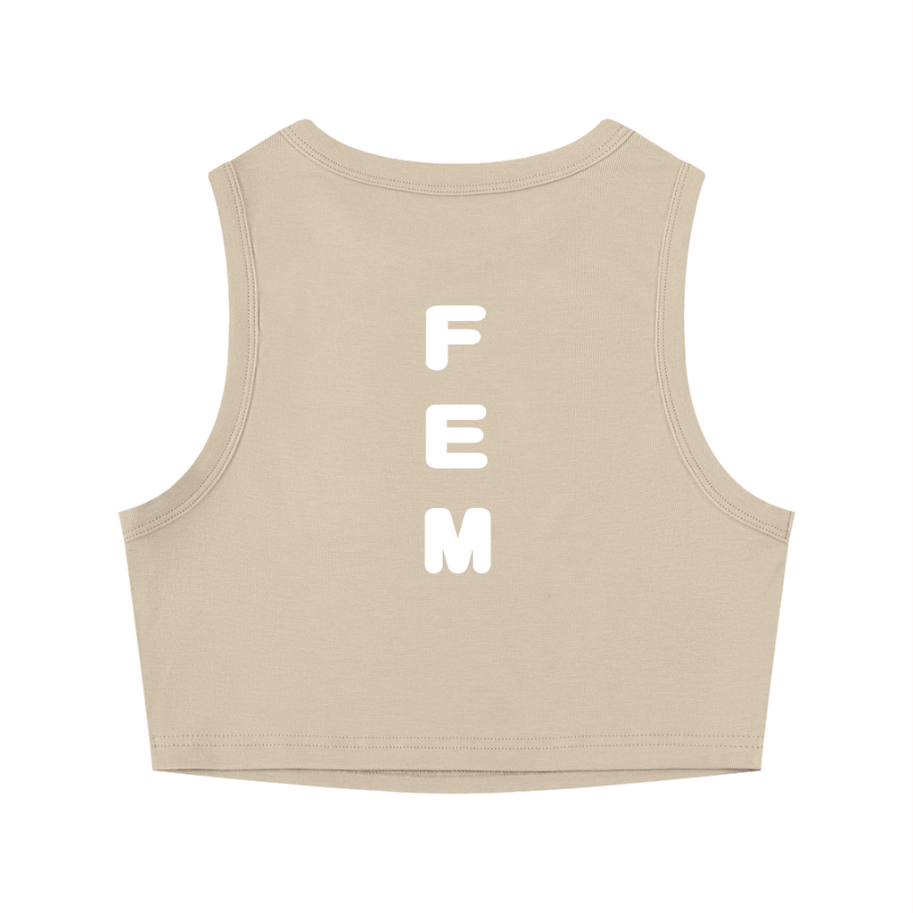 Tight Crewneck Crop Tank Top Icon | White Logo
