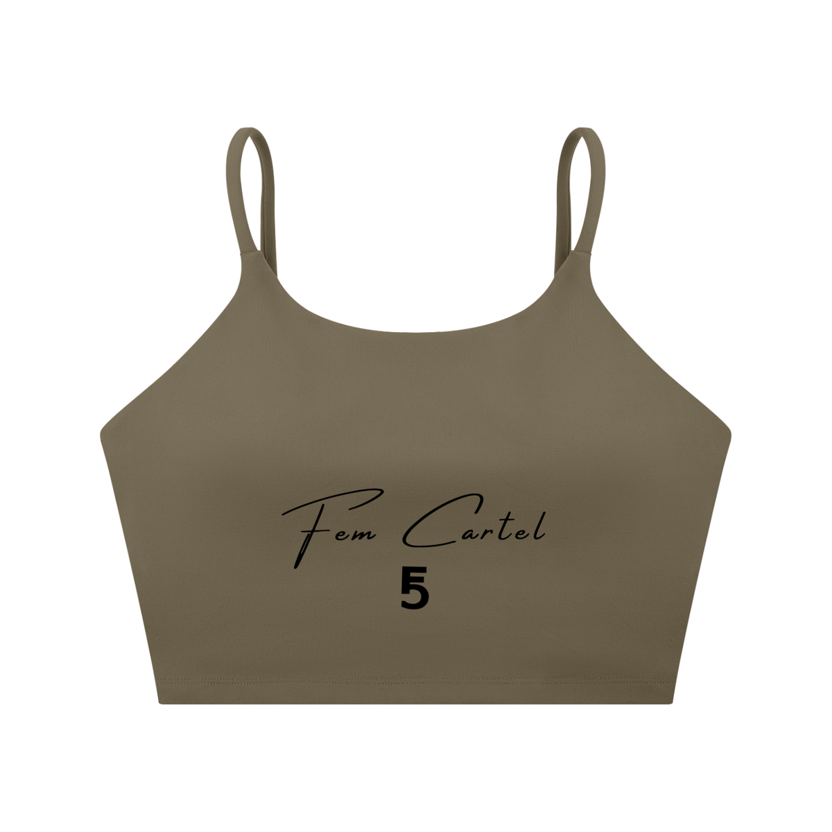 Spaghetti Strap Yoga Sports Bra Script | Black Logo