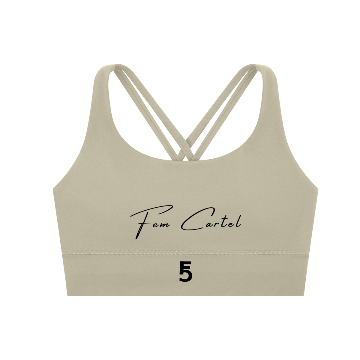 Strappy Criss-Cross Sports Bra | Black Logo
