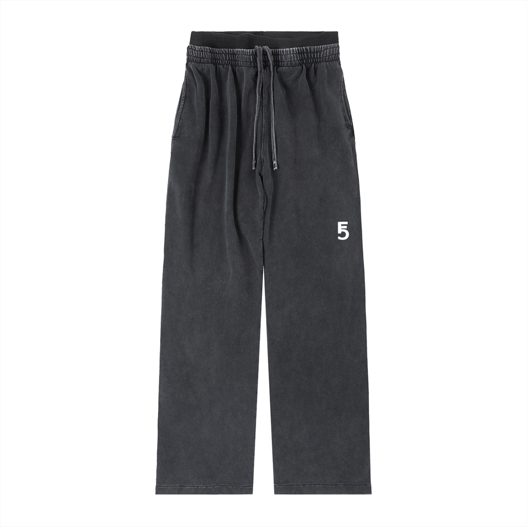 Vintage Washed Waist Pants | White Logo