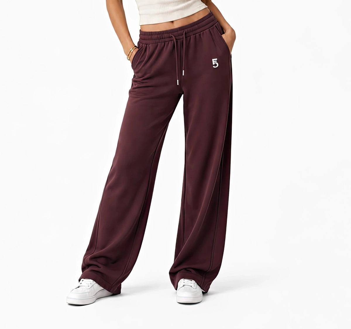 Drawstring Straight-Leg Sweatpants Icon | White Logo