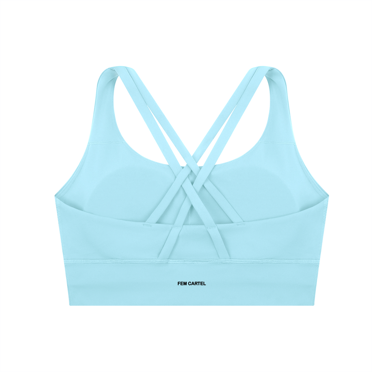Strappy Criss-Cross Sports Bra | Black Logo