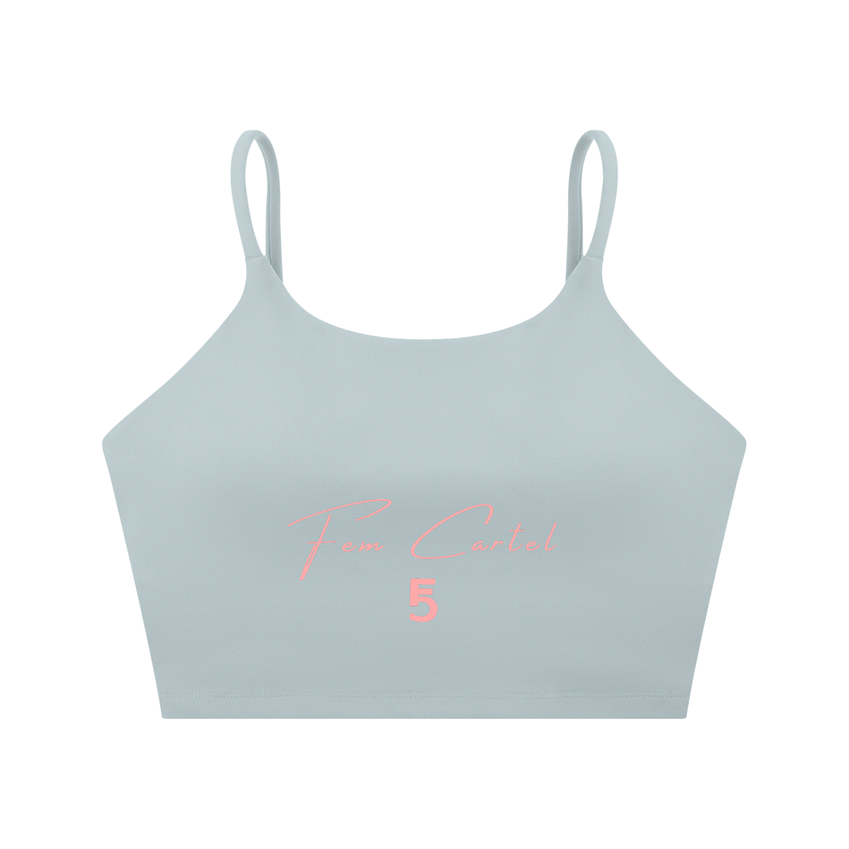 Spaghetti Strap Yoga Sports Bra Script | Pink Logo