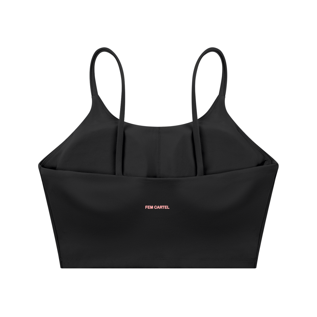 Spaghetti Strap Yoga Sports Bra Script | Pink Logo
