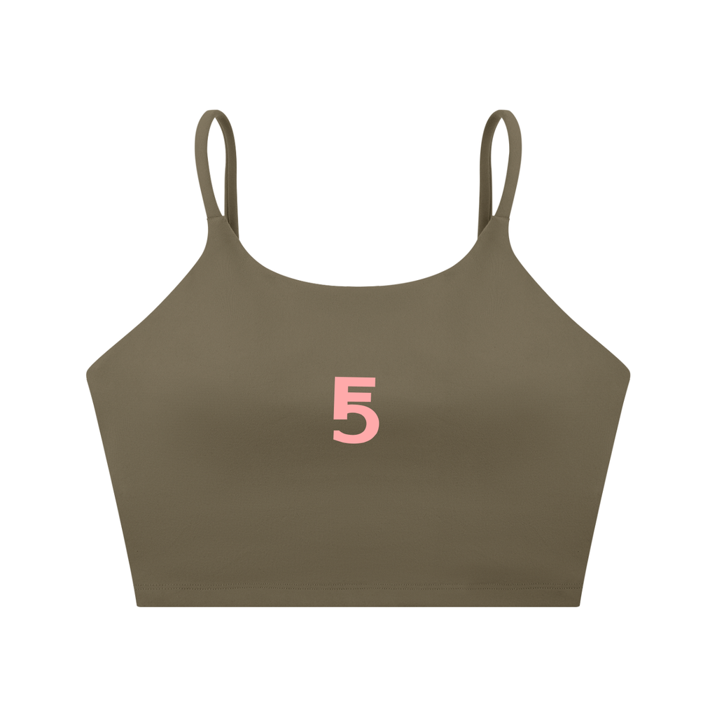 Spaghetti Strap Yoga Sports Bra Icon | Pink Logo