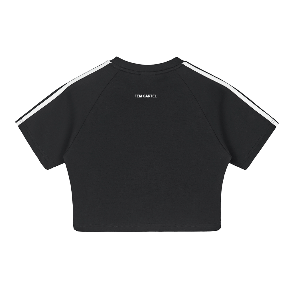 Taped Cooling Performance Crop Top Script | White Logo
