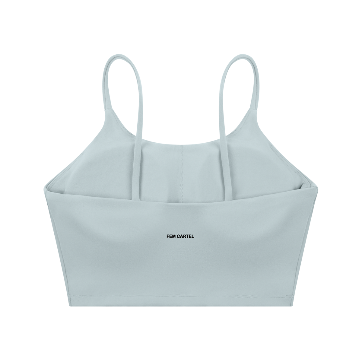 Spaghetti Strap Yoga Sports Bra Script | Black Logo