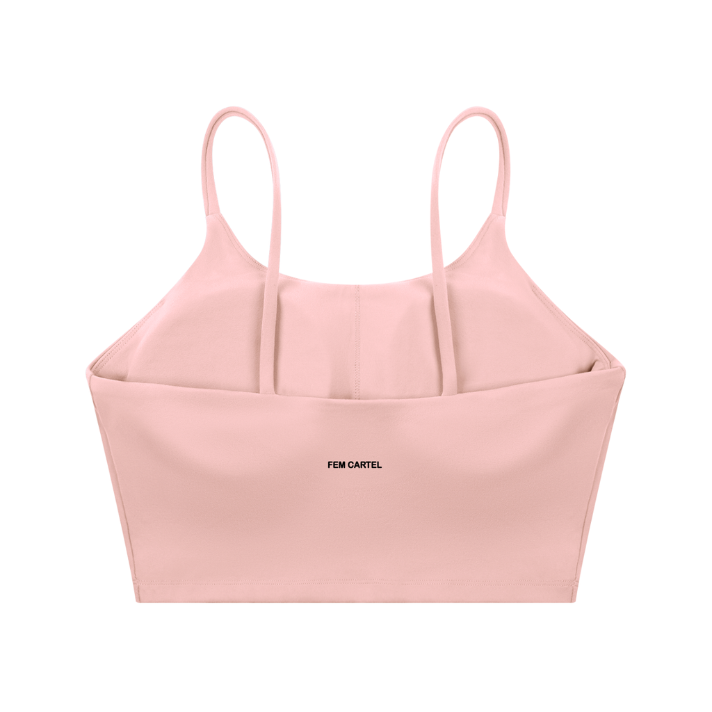 Spaghetti Strap Yoga Sports Bra Icon | Black Logo