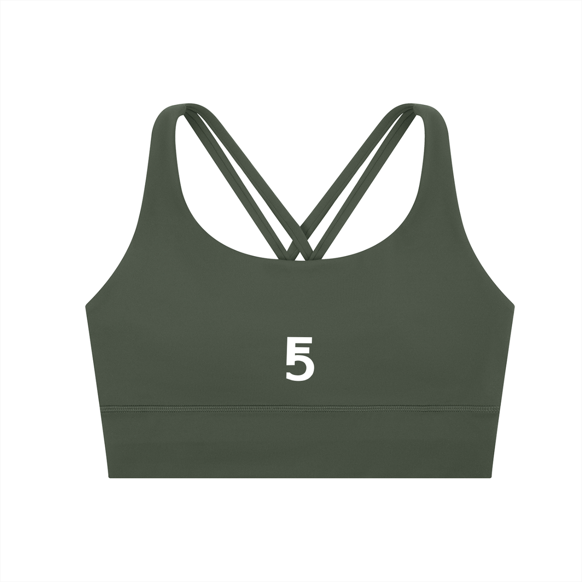 Strappy Criss-Cross Sports Bra | White Logo