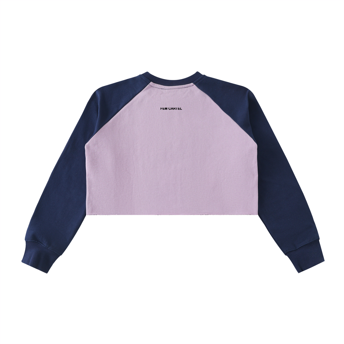 Raw-Hem Color-Block Raglan Crop Sweatshirt | Black Logo