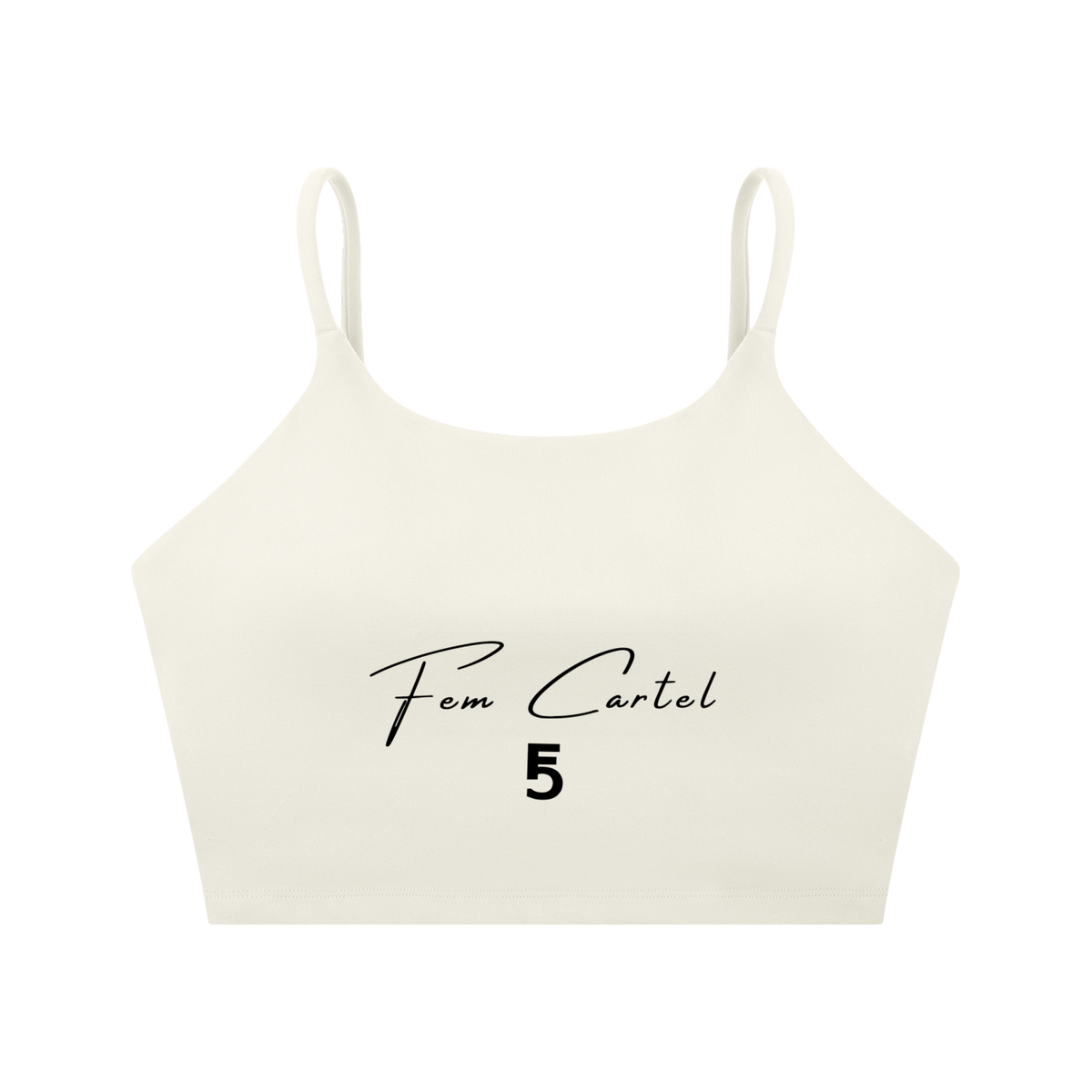 Spaghetti Strap Yoga Sports Bra Script | Black Logo