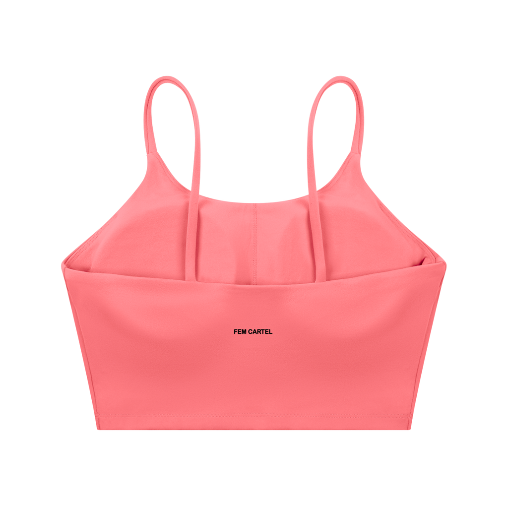Spaghetti Strap Yoga Sports Bra Icon | Black Logo