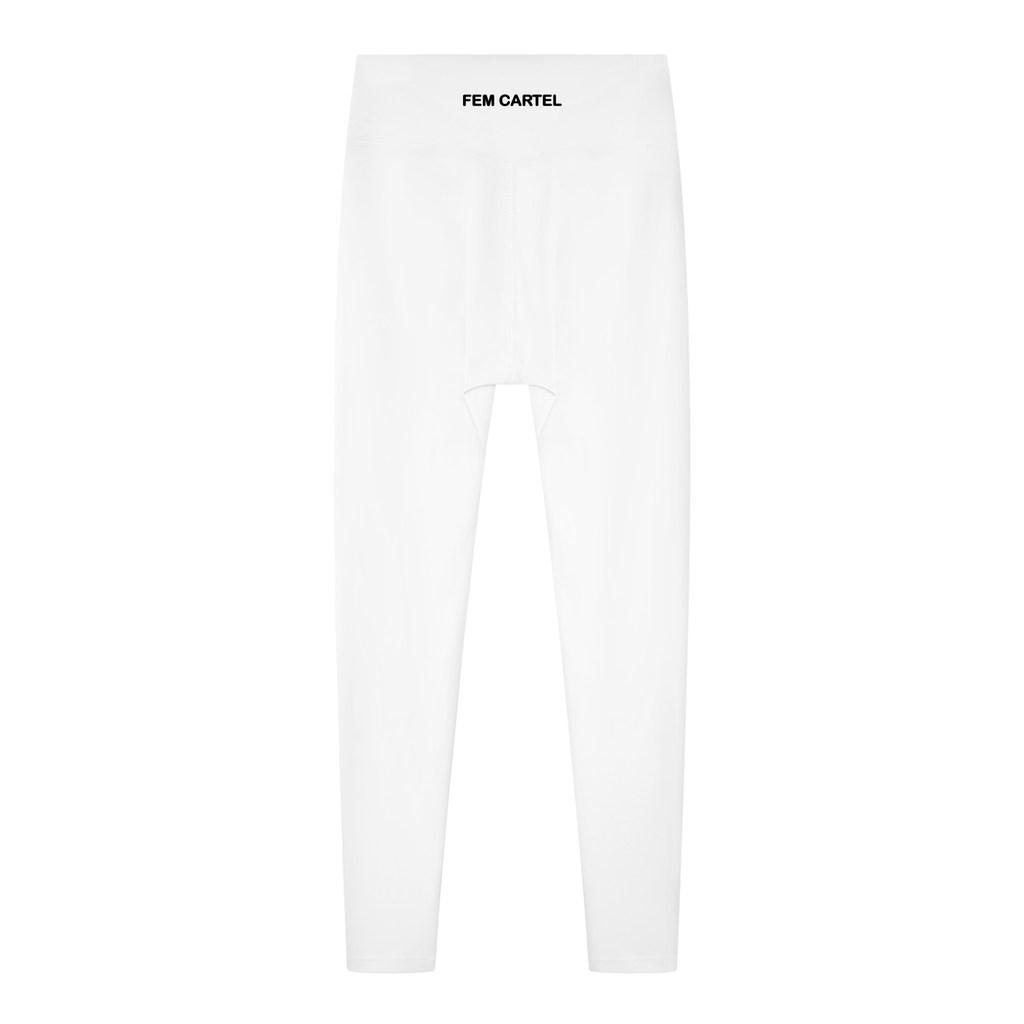 Solid High Rise Leggings | Black Logo