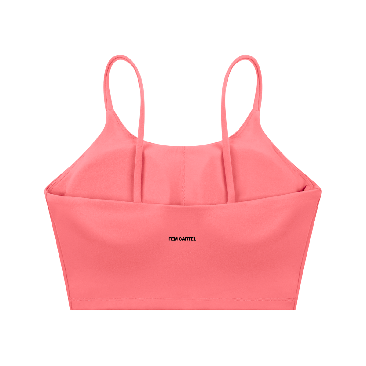 Spaghetti Strap Yoga Sports Bra Script | Black Logo