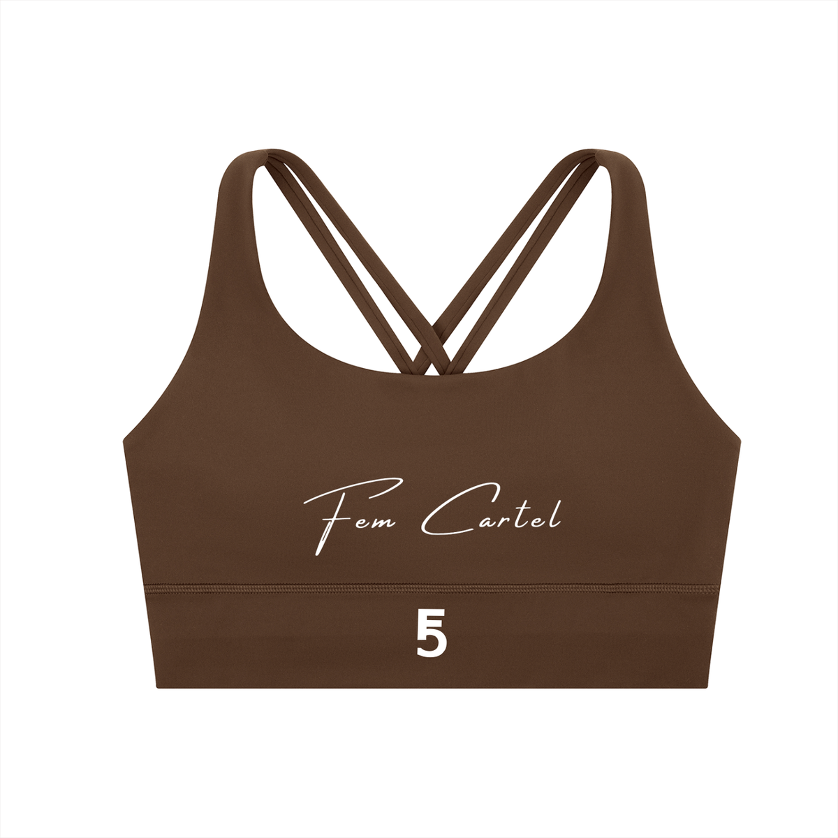 Strappy Criss-Cross Sports Bra | White Logo