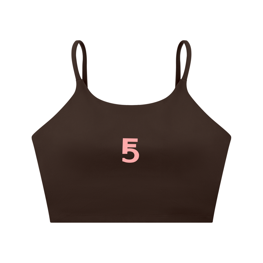 Spaghetti Strap Yoga Sports Bra Icon | Pink Logo