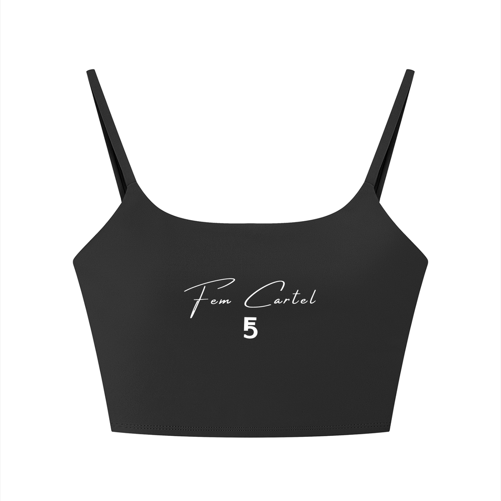Solid Color Sports Bra Script | White Logo
