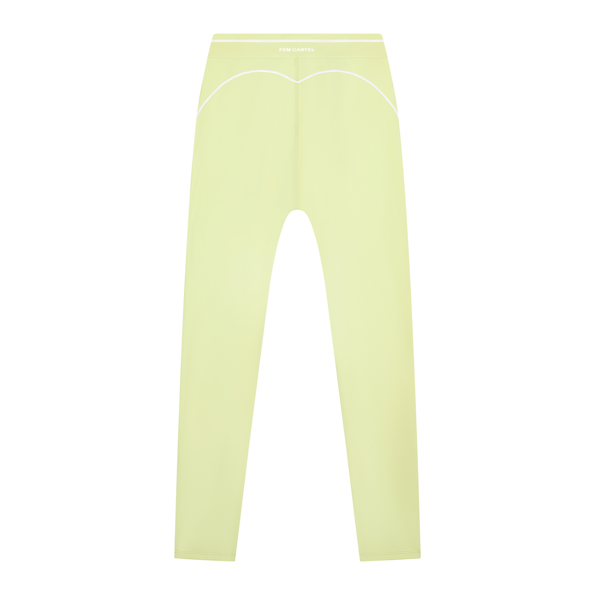 High Rise Topstitching Leggings | White Logo