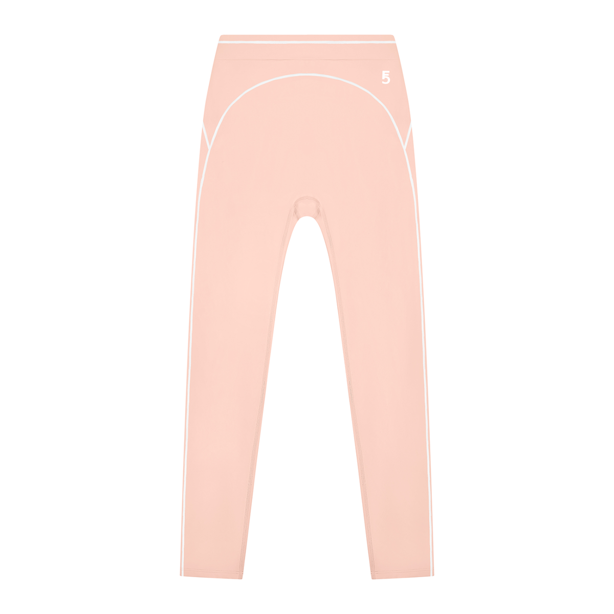 High Rise Topstitching Leggings | White Logo