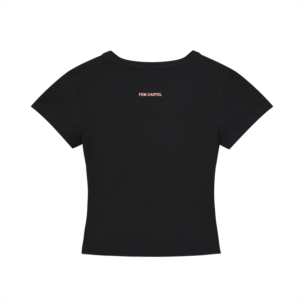 Cropped T-Shirt Script | Pink Logo