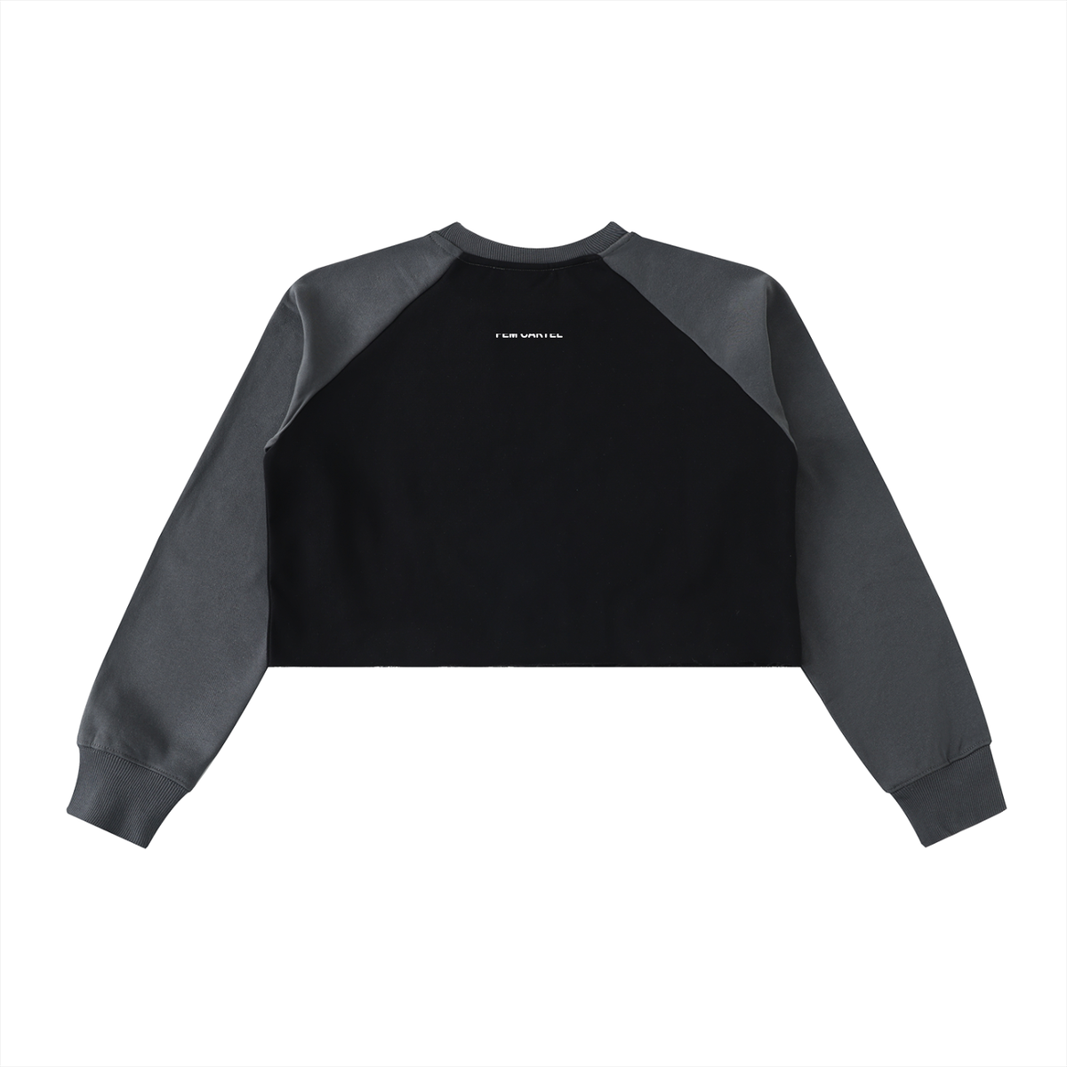 Raw-Hem Color-Block Raglan Crop Sweatshirt | White Logo