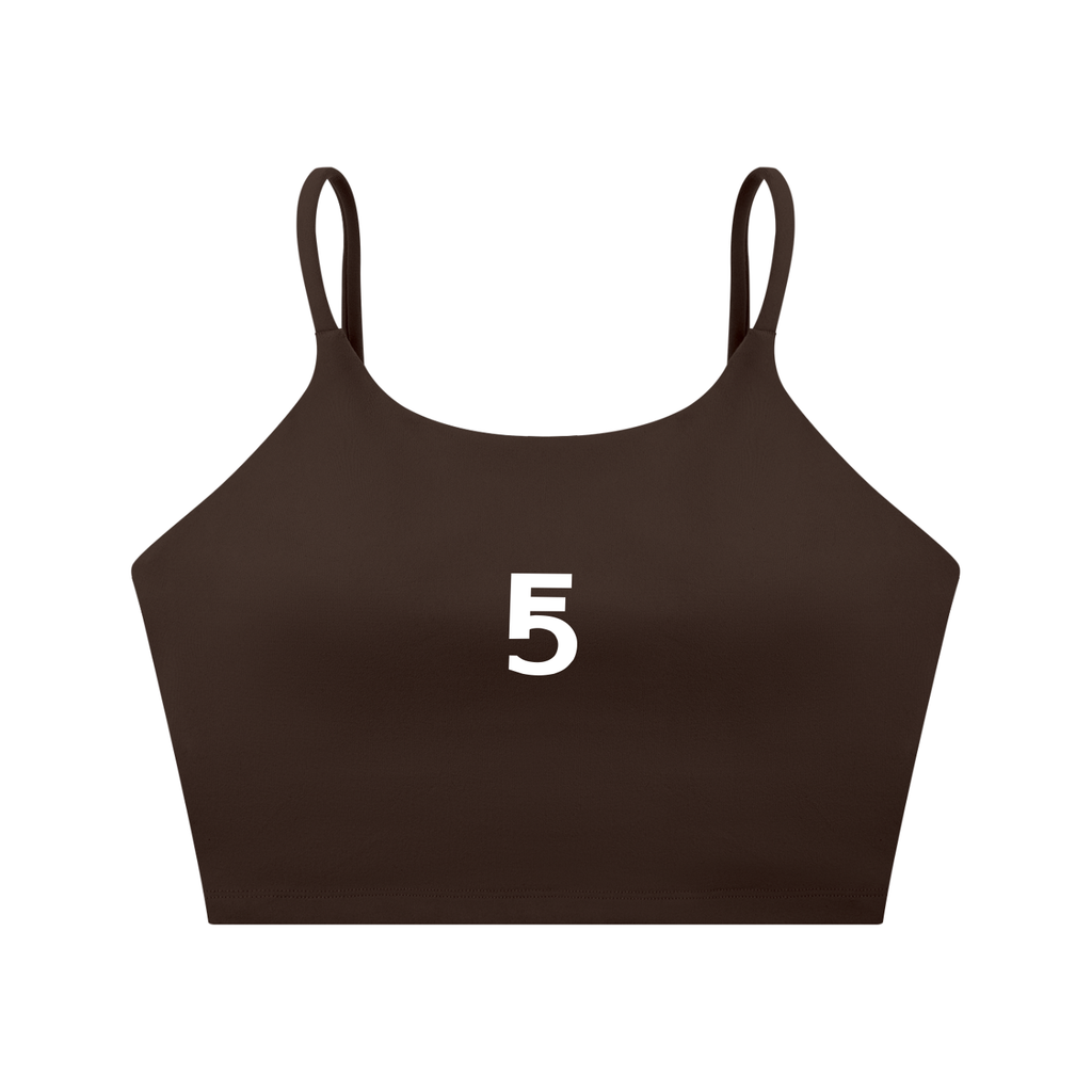 Spaghetti Strap Yoga Sports Bra Icon | White Logo