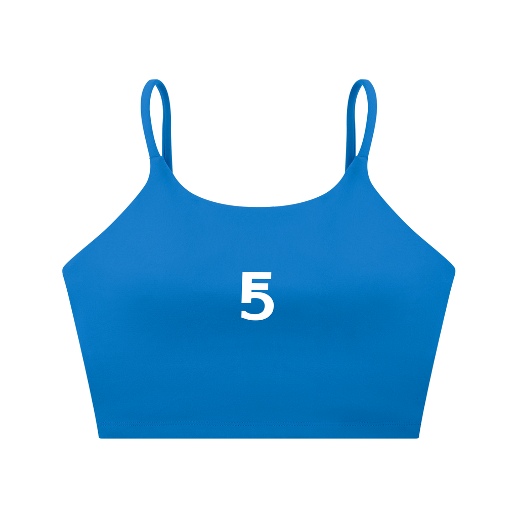 Spaghetti Strap Yoga Sports Bra Icon | White Logo