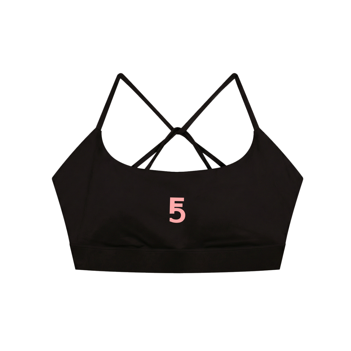 Strappy Criss Cross Yoga Sports Bra Icon | Pink Logo
