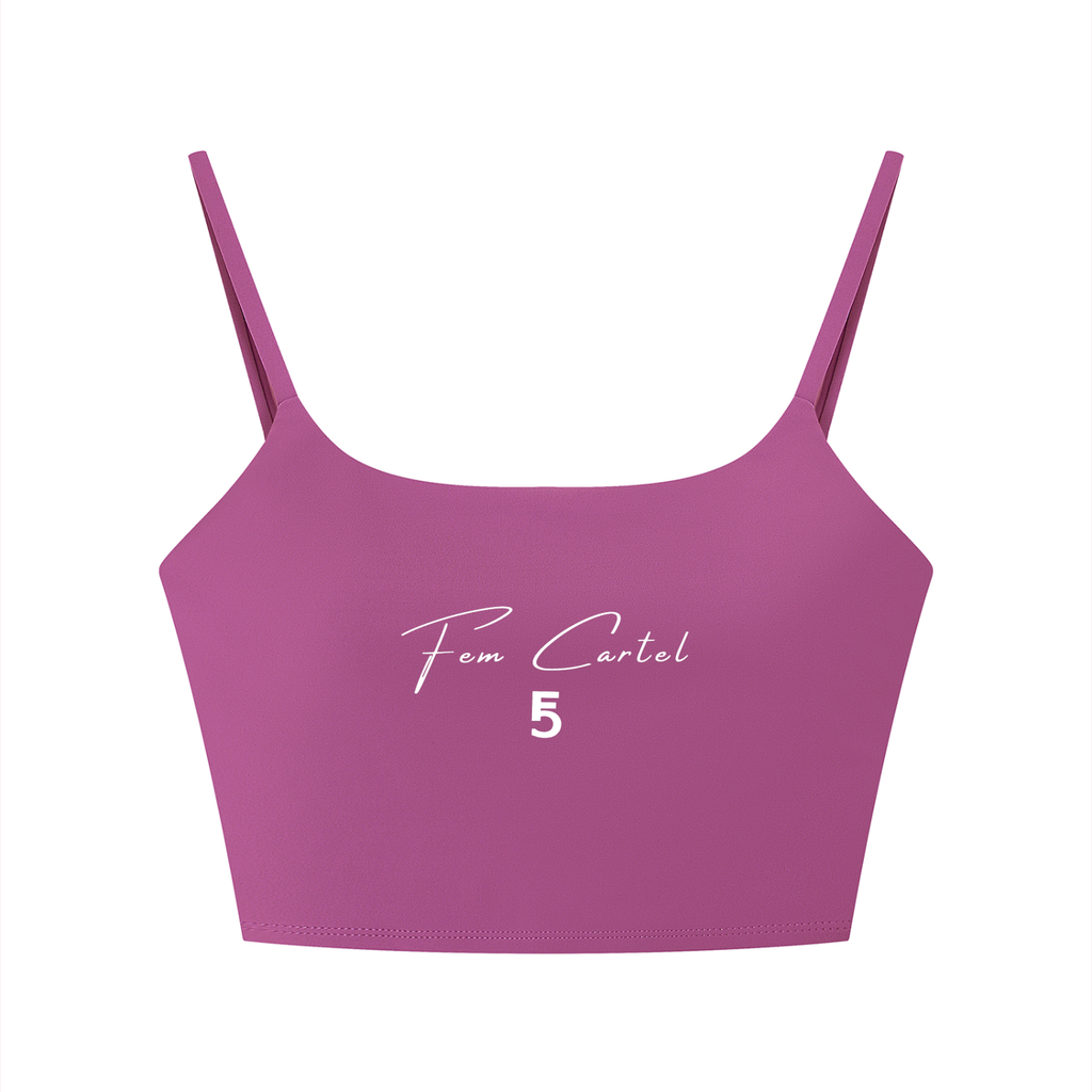 Solid Color Sports Bra Script | White Logo
