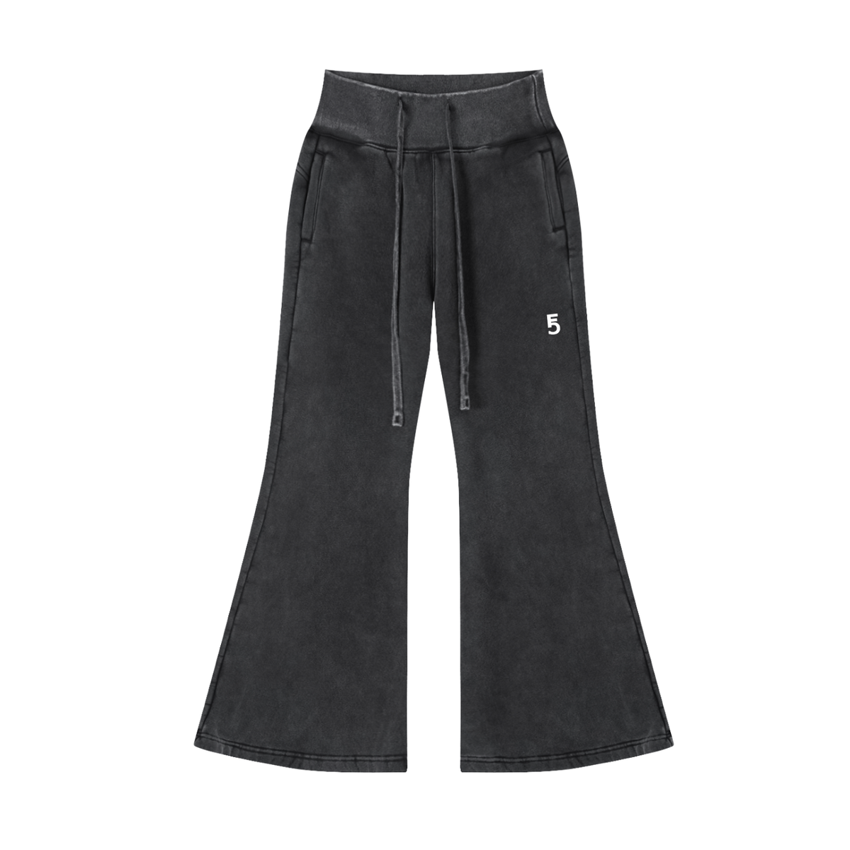 Vintage Washed Flared Fleece Pants | White Logo