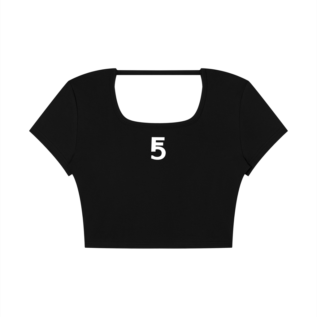 Square Neck Crop T-Shirt Icon | White Logo