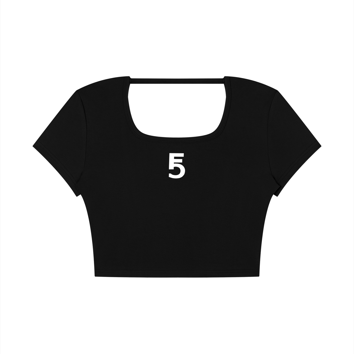 Square Neck Crop T-Shirt Icon | White Logo