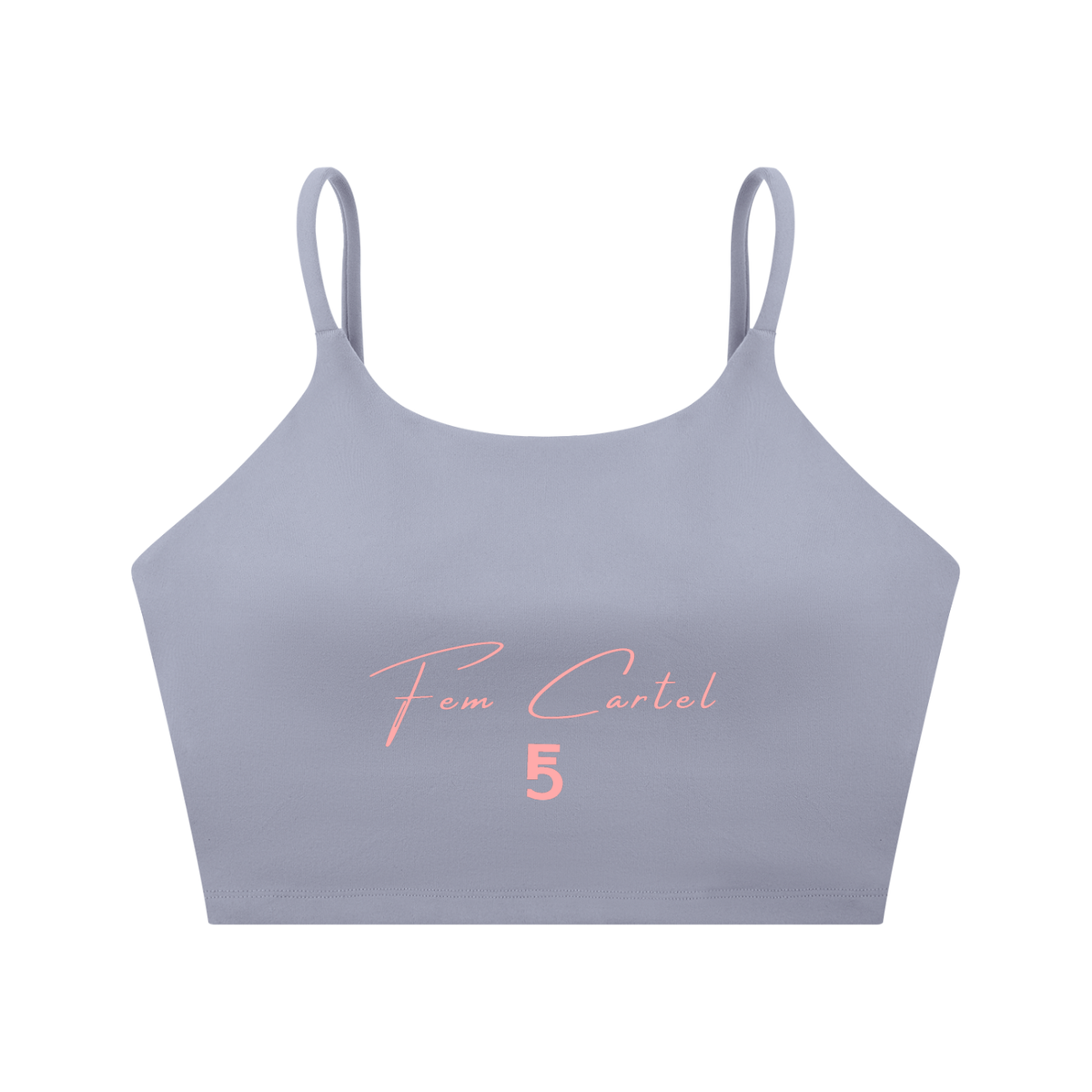 Spaghetti Strap Yoga Sports Bra Script | Pink Logo