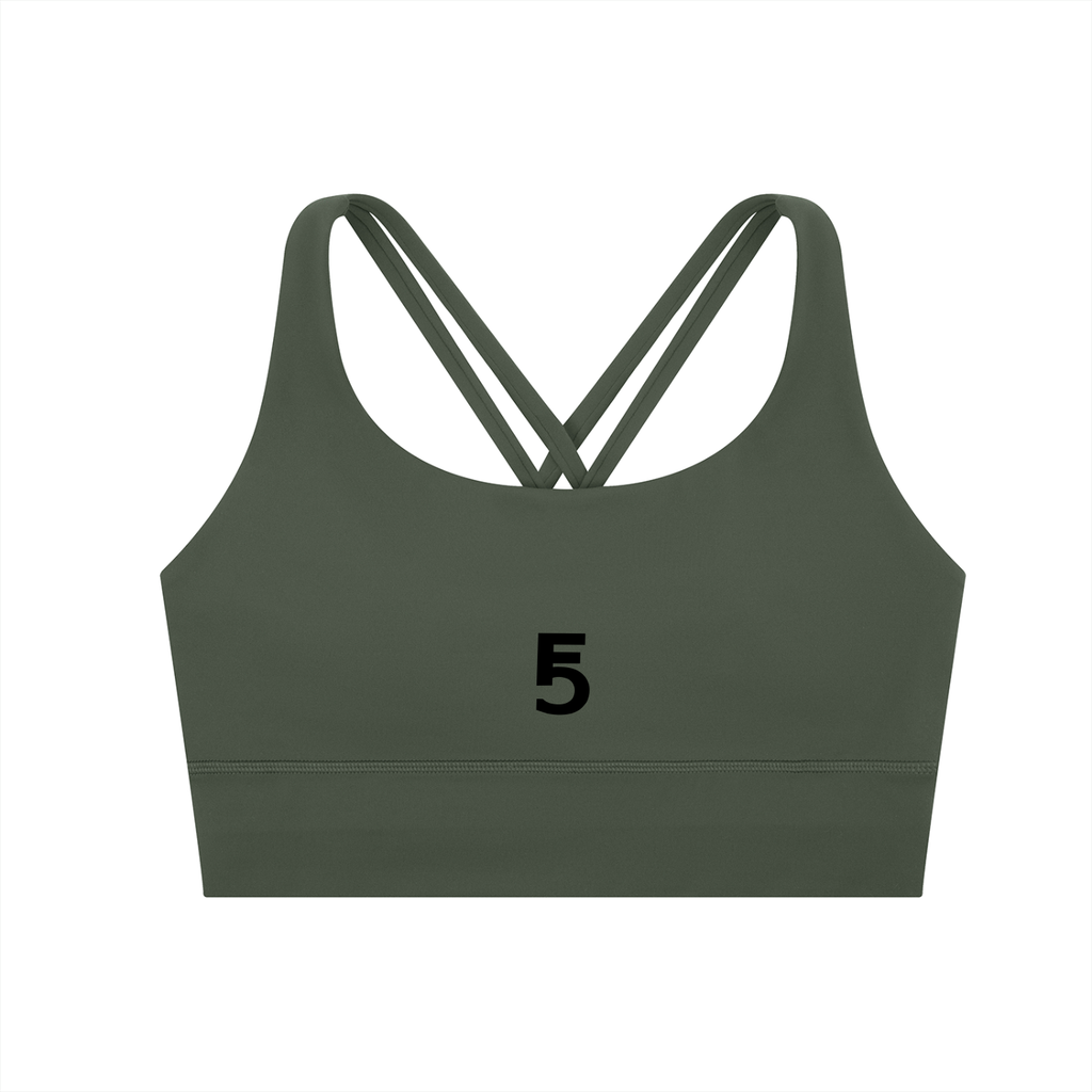 Strappy Criss-Cross Sports Bra | Black Logo