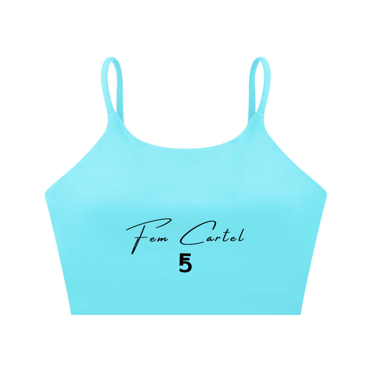 Spaghetti Strap Yoga Sports Bra Script | Black Logo