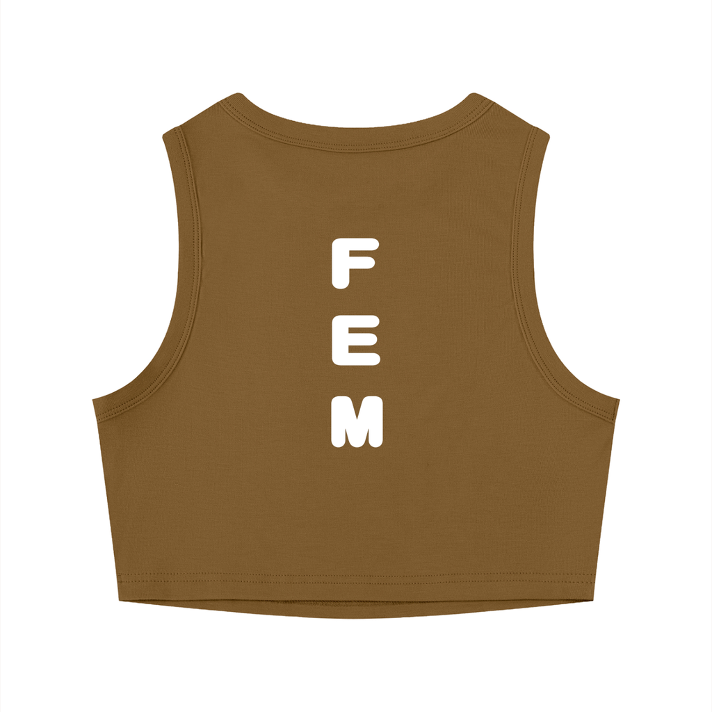 Tight Crewneck Crop Tank Top Icon | White Logo