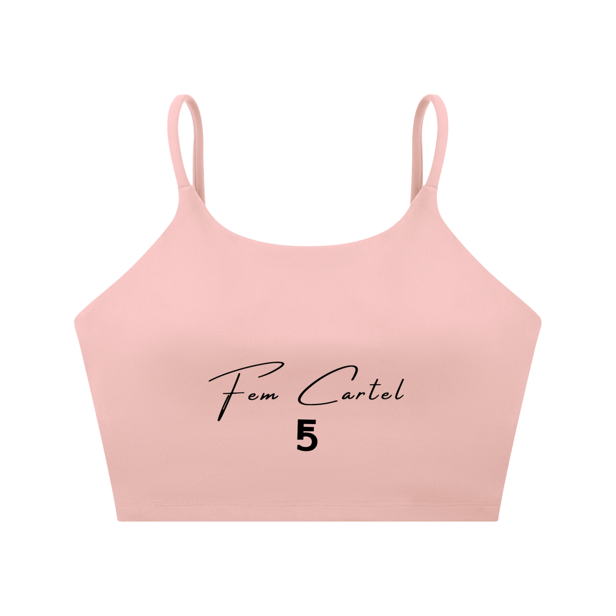 Spaghetti Strap Yoga Sports Bra Script | Black Logo