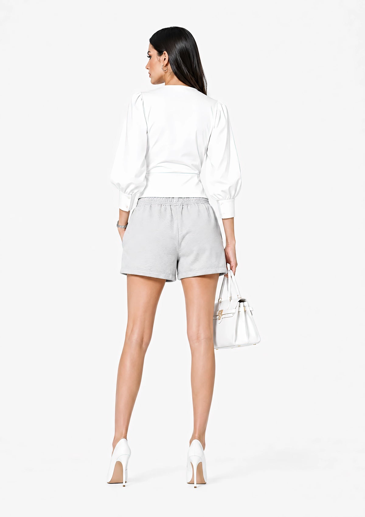 Fleece Drawstring Sweatshorts | White Logo