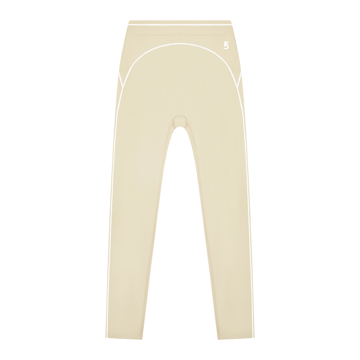 High Rise Topstitching Leggings | White Logo