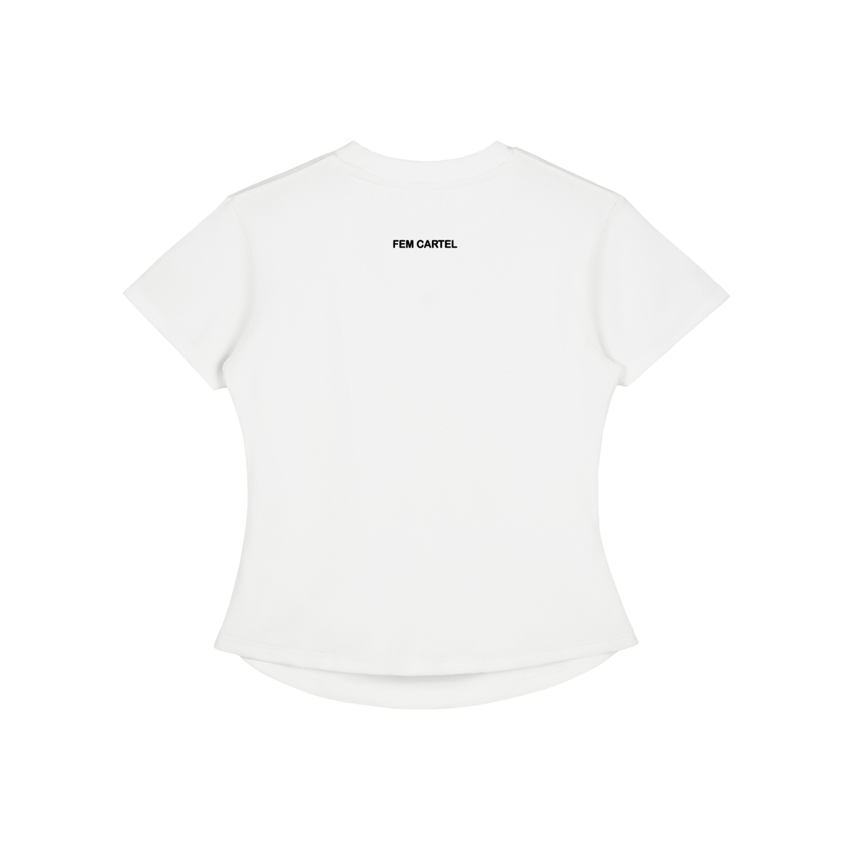 Vintage Washed Bodycon Cotton T-Shirt Script | Black Logo
