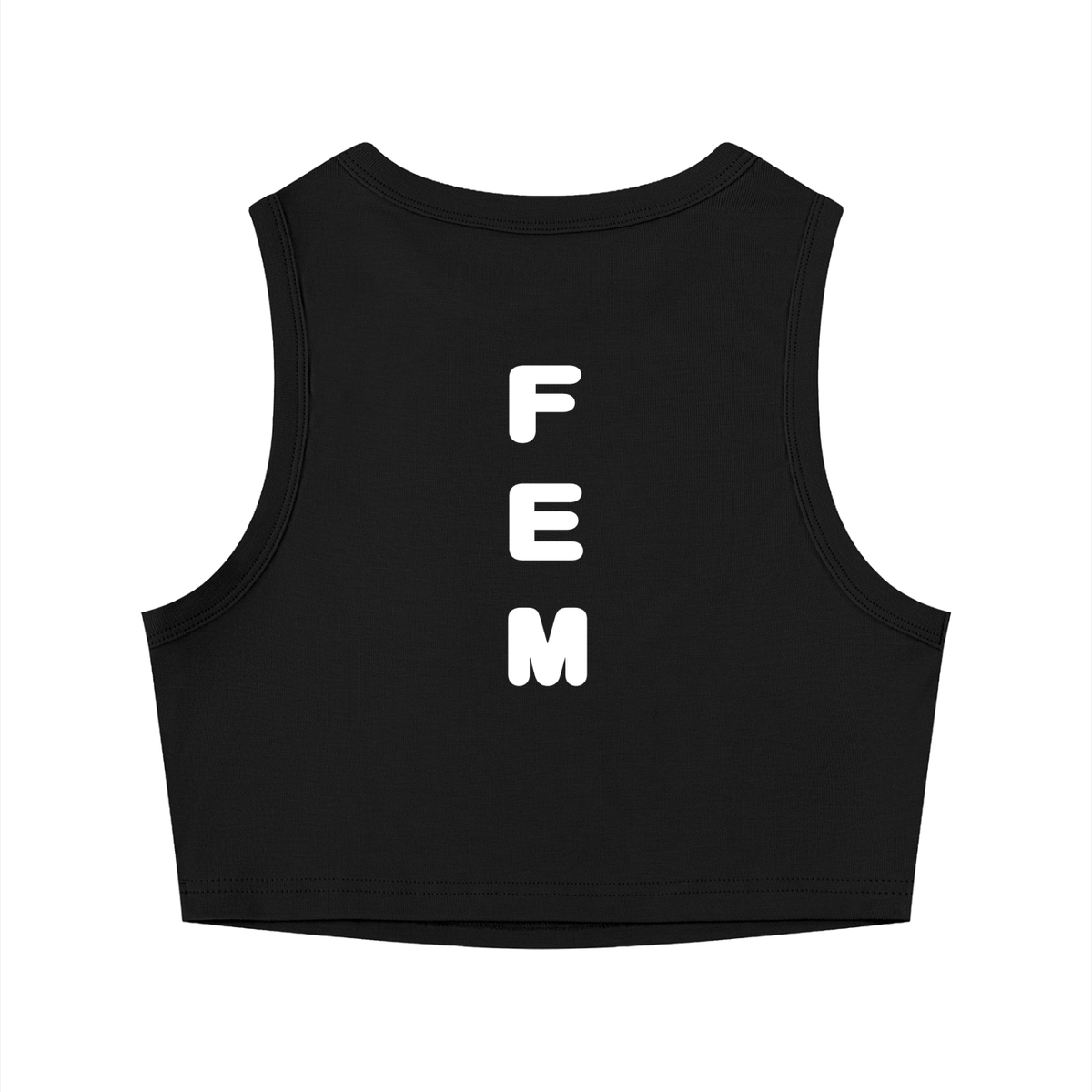 Tight Crewneck Crop Tank Top Icon | White Logo