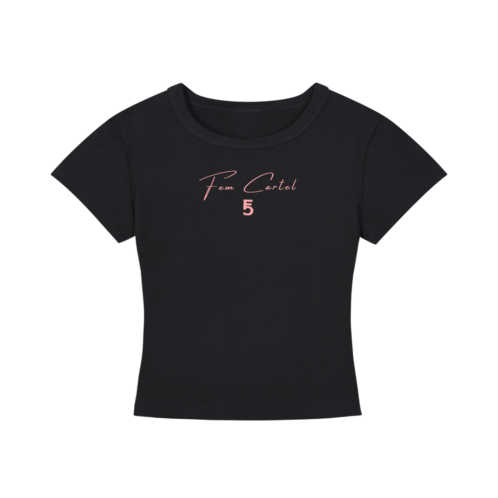 Cropped T-Shirt Script | Pink Logo