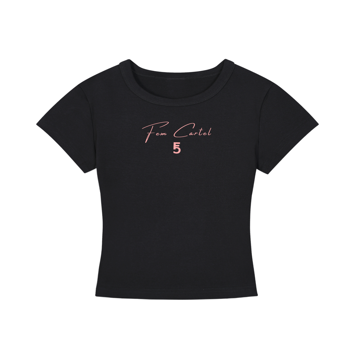 Cropped T-Shirt Script | Pink Logo