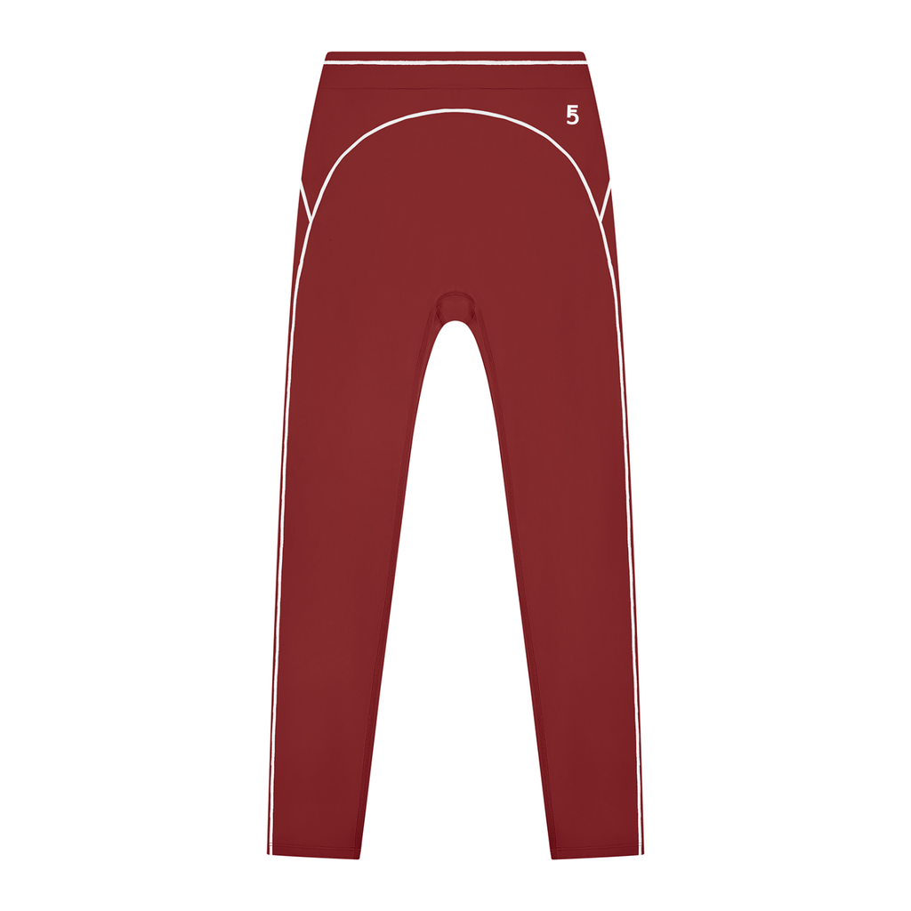 High Rise Topstitching Leggings | White Logo