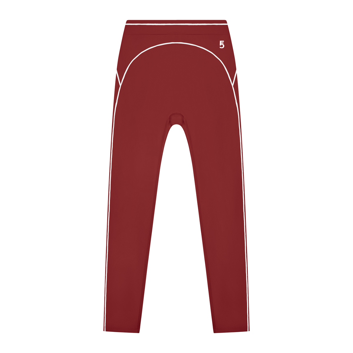 High Rise Topstitching Leggings | White Logo