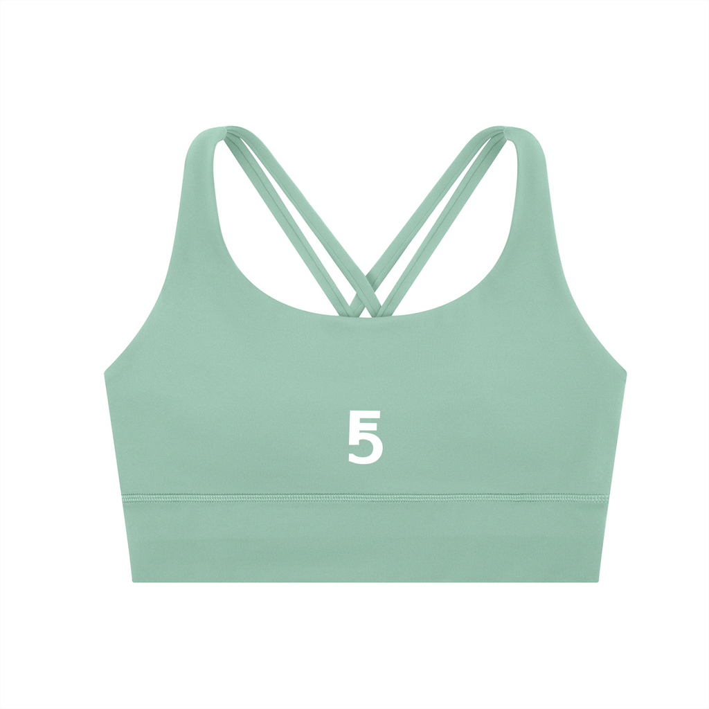 Strappy Criss-Cross Sports Bra | White Logo