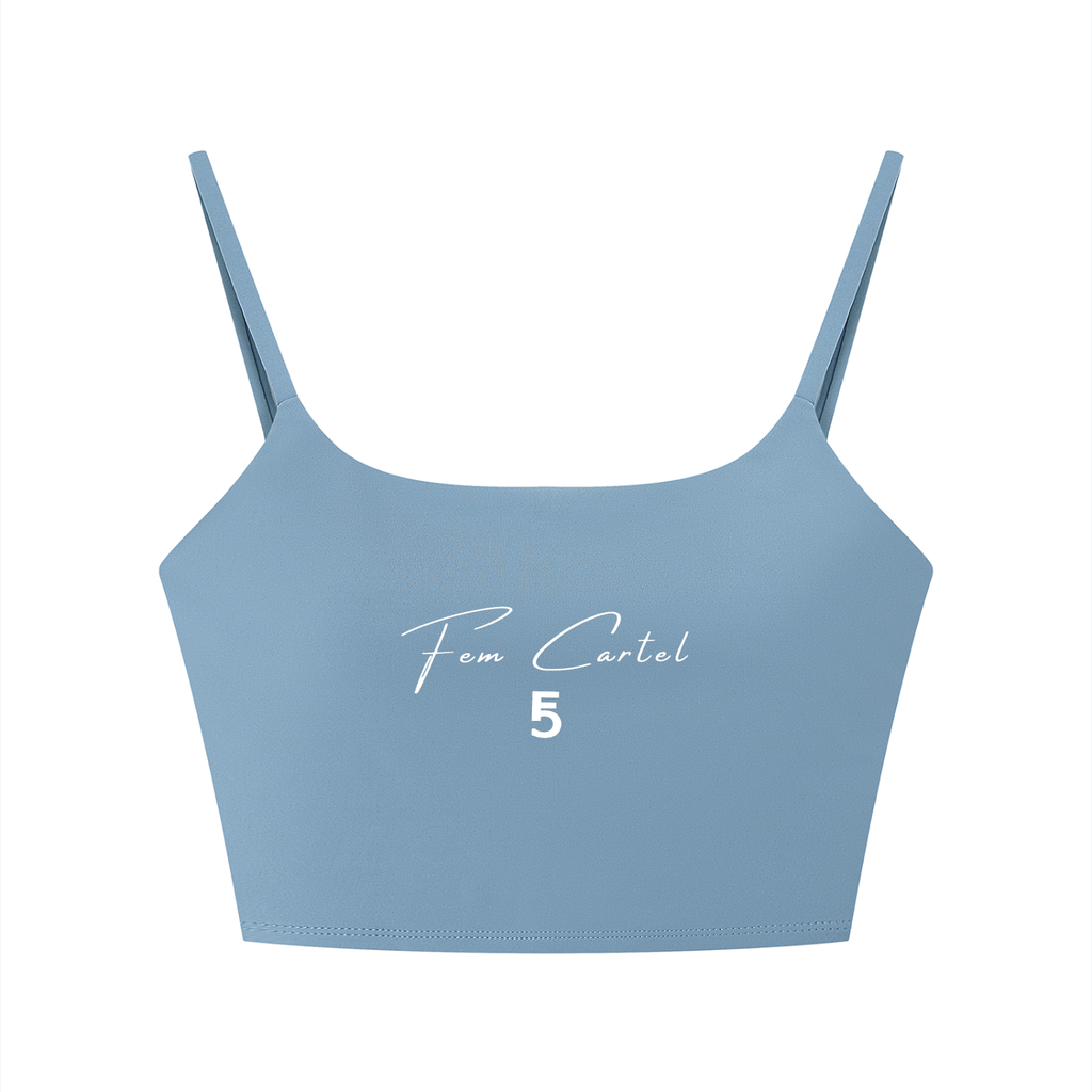 Solid Color Sports Bra Script | White Logo