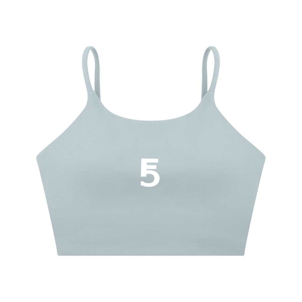 Spaghetti Strap Yoga Sports Bra Icon | White Logo