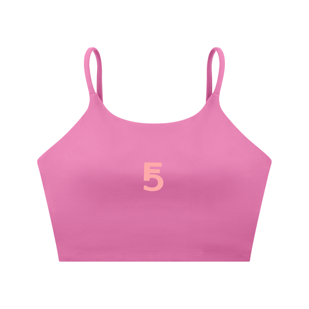 Spaghetti Strap Yoga Sports Bra Icon | Pink Logo