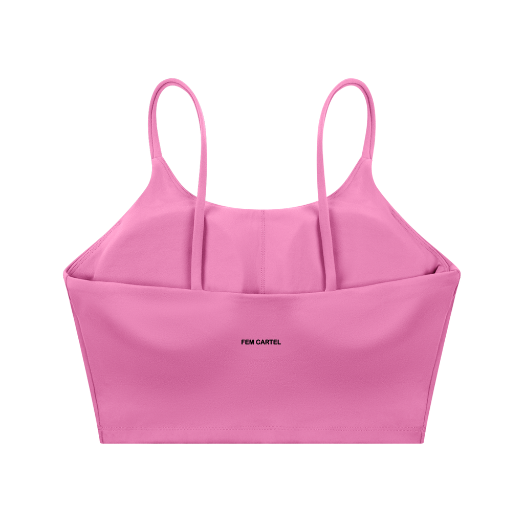 Spaghetti Strap Yoga Sports Bra Icon | Black Logo